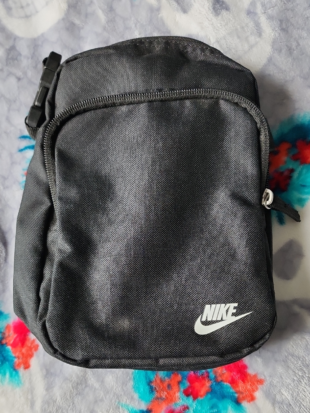 Nike Black Small Crossbody Bag with White Logo